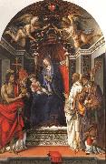 Filippino Lippi Madonna and Child Enthroned with SS.John the Baptist,Victor,Ber-nard,and Zenbius Spain oil painting artist